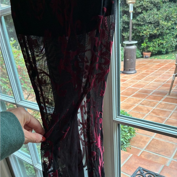 Dolls Kill Black & Burgundy Vampire Maxi Skirt Costume - Picture 9 of 10